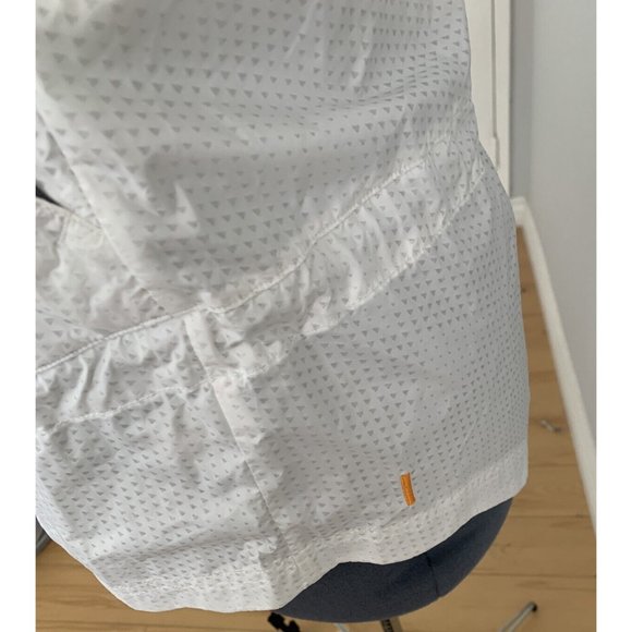 White Lightweight Water Resistant Hooded Packable Jacket XS Cinchable Windbreak - Picture 8 of 14